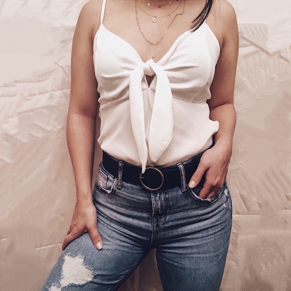 Last (M) •Alison White Tie Top - Picture 3 of 6